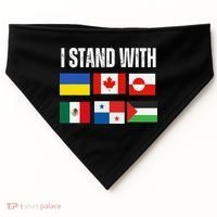 I Stand With Ukraine Canada Greenland Mexico Panama Gaza USA-Made Doggie Bandana thumb 0