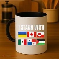 I Stand With Ukraine Canada Greenland Mexico Panama Gaza Coffee Mug thumb 4