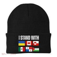 I Stand With Ukraine Canada Greenland Mexico Panama Gaza Beanie thumb 0