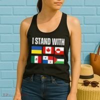 I Stand With Ukraine Canada Greenland Mexico Panama Gaza Women's Tank Top thumb 2