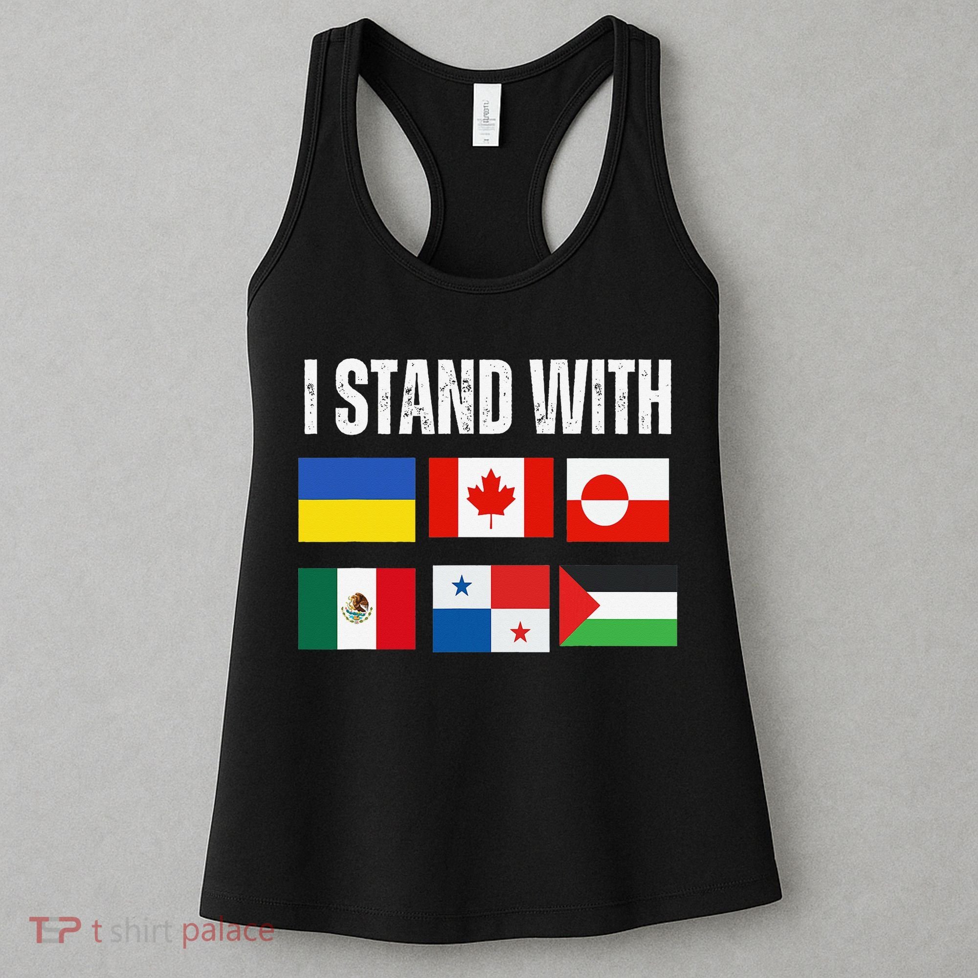 I Stand With Ukraine Canada Greenland Mexico Panama Gaza Women's Tank Top