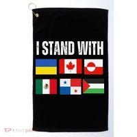I Stand With Ukraine Canada Greenland Mexico Panama Gaza Golf Towel thumb 0