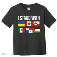 I Stand With Ukraine Canada Greenland Mexico Panama Gaza Toddler T-Shirt thumb 0