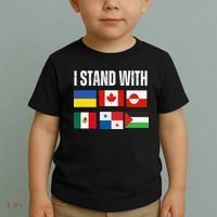 I Stand With Ukraine Canada Greenland Mexico Panama Gaza Toddler T-Shirt thumb 2