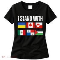 I Stand With Ukraine Canada Greenland Mexico Panama Gaza Women's T-Shirt thumb 0