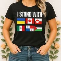 I Stand With Ukraine Canada Greenland Mexico Panama Gaza Women's T-Shirt thumb 2