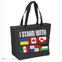 I Stand With Ukraine Canada Greenland Mexico Panama Gaza Tote Bag thumb 2