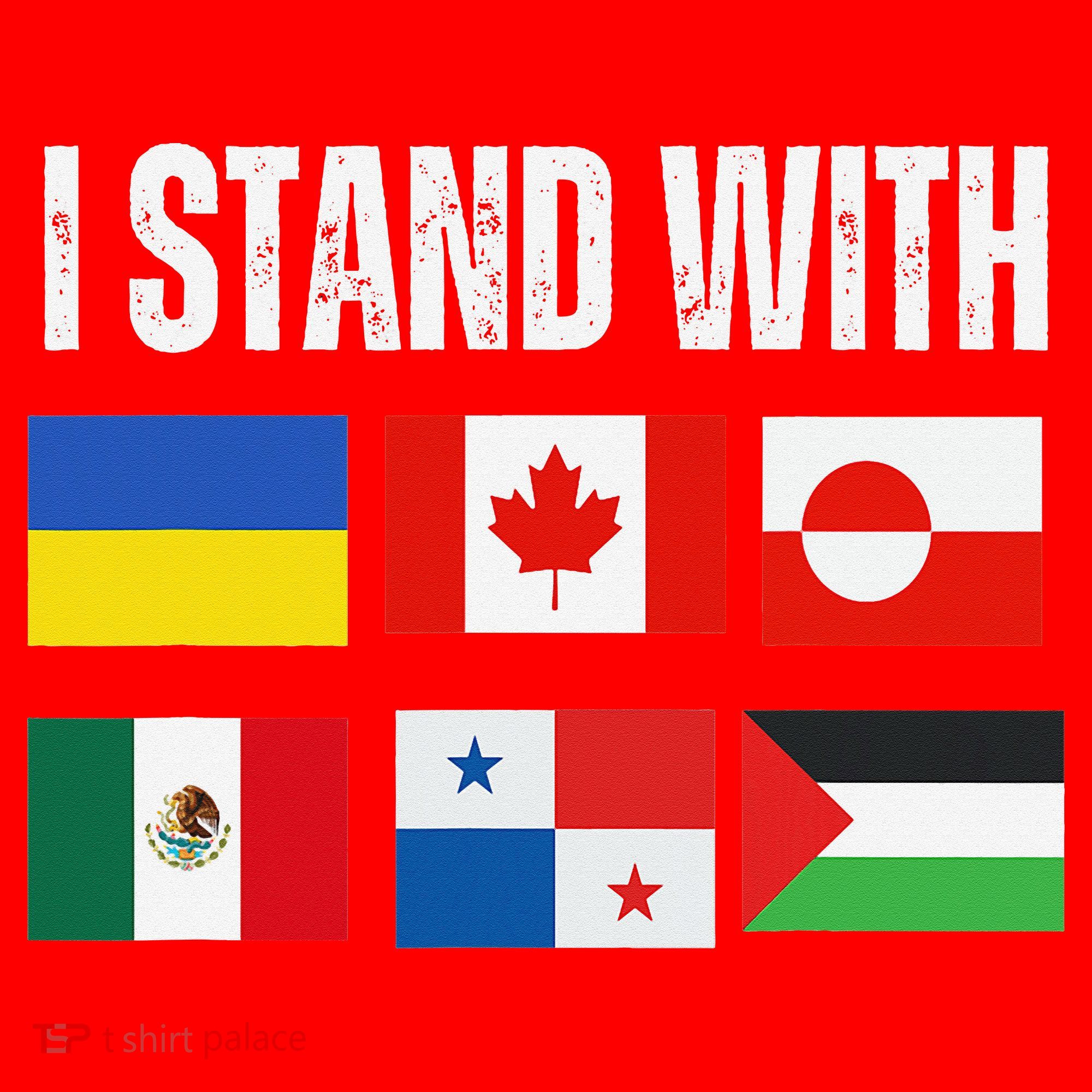 I Stand With Ukraine Canada Greenland Mexico Panama Gaza Santa Hat