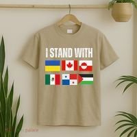 I Stand With Ukraine Canada Greenland Mexico Panama Gaza T-Shirt thumb 2