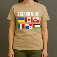 I Stand With Ukraine Canada Greenland Mexico Panama Gaza T-Shirt thumb 4