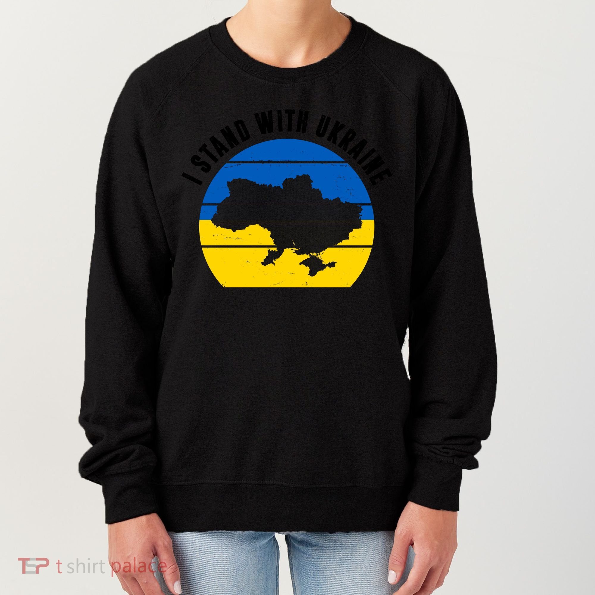 I Stand With Ukraine Ukrainian Map Women's Sweatshirt