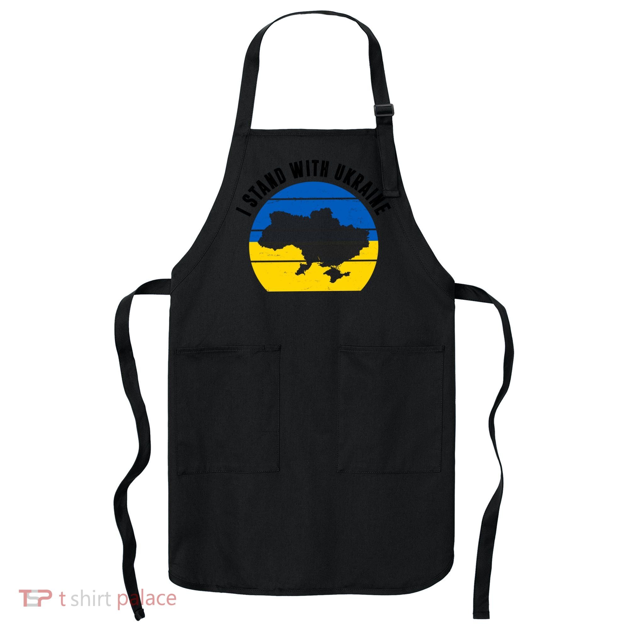 I Stand With Ukraine Ukrainian Map Apron
