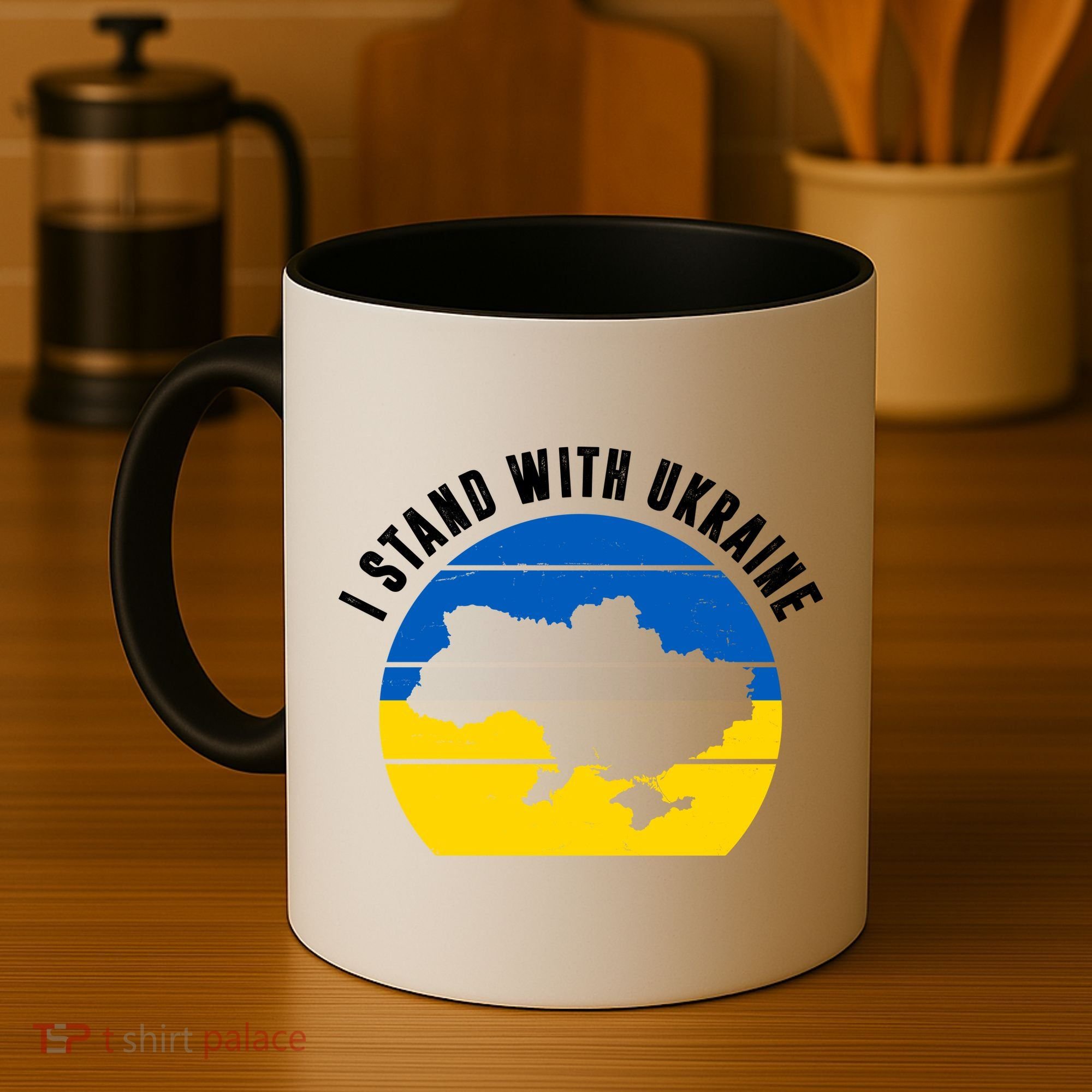 I Stand With Ukraine Ukrainian Map Coffee Mug