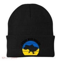 I Stand With Ukraine Ukrainian Map Beanie thumb 0