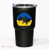 I Stand With Ukraine Ukrainian Map Tumbler thumb 0