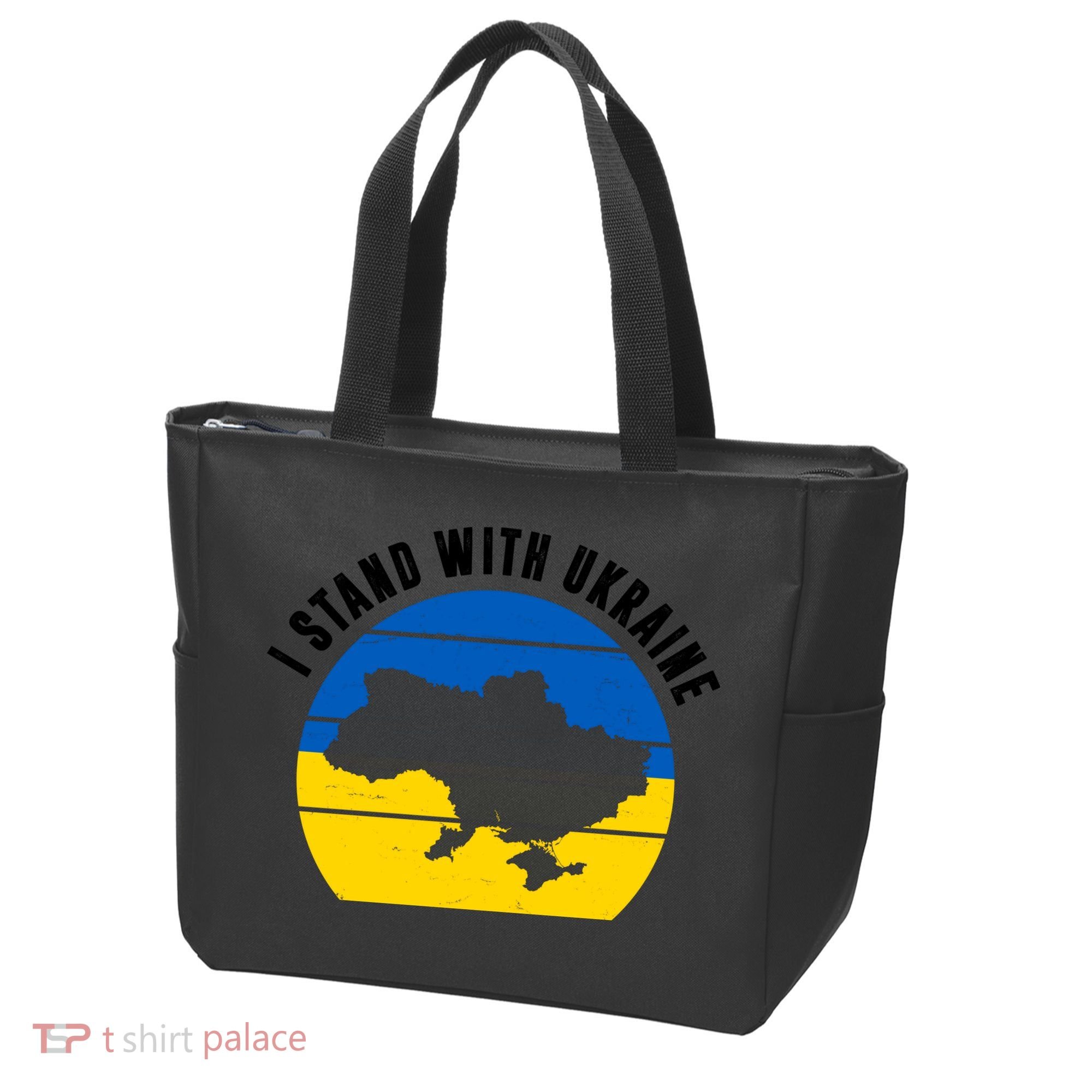 I Stand With Ukraine Ukrainian Map Tote Bag