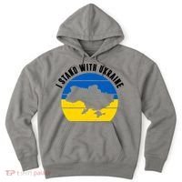 I Stand With Ukraine Ukrainian Map Hoodie thumb 0