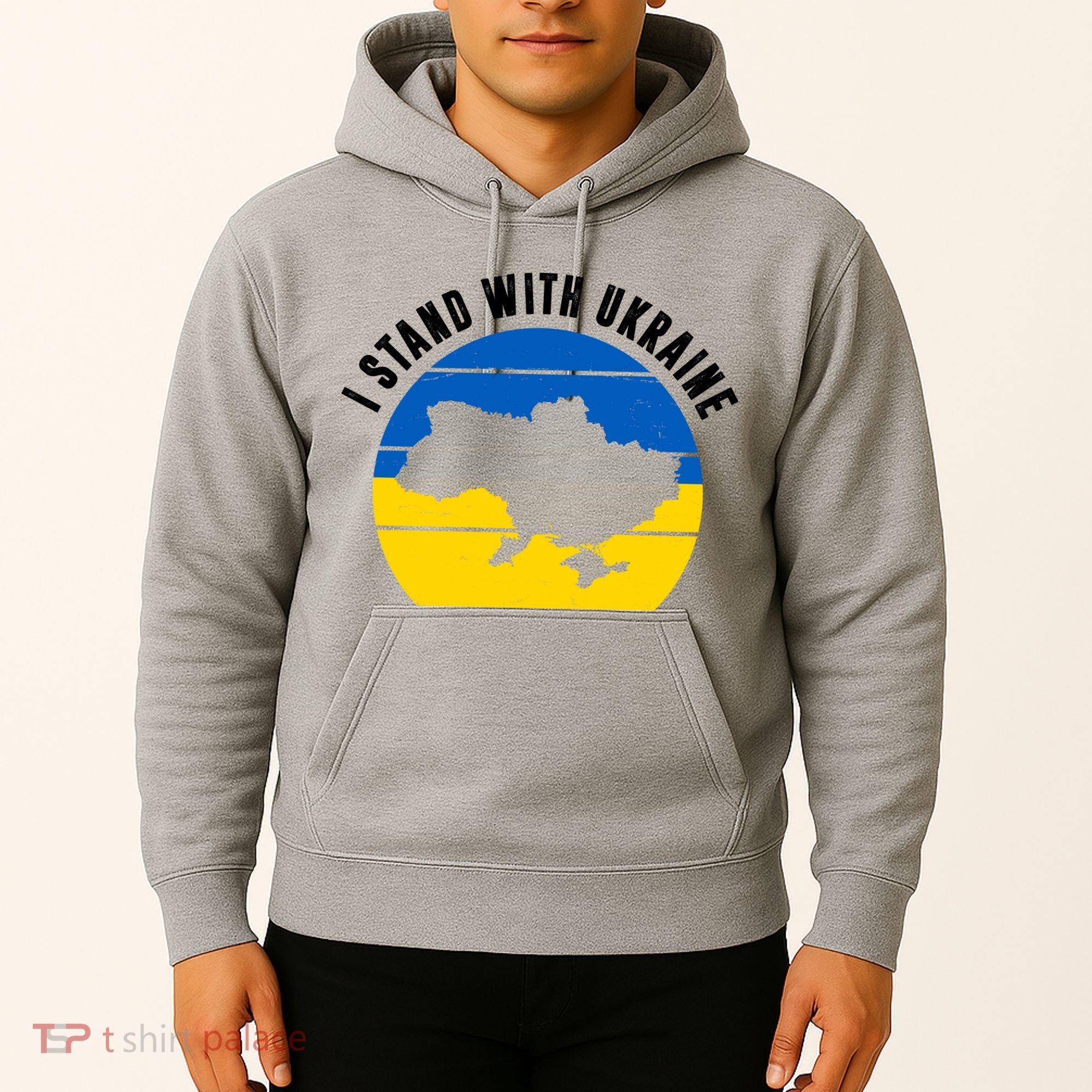 I Stand With Ukraine Ukrainian Map Hoodie