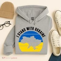 I Stand With Ukraine Ukrainian Map Hoodie thumb 4