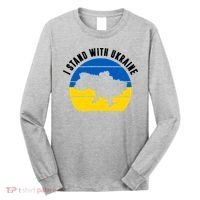 I Stand With Ukraine Ukrainian Map Long Sleeve Shirt thumb 0
