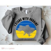 I Stand With Ukraine Ukrainian Map Sweatshirt thumb 2