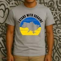 I Stand With Ukraine Ukrainian Map T-Shirt thumb 3