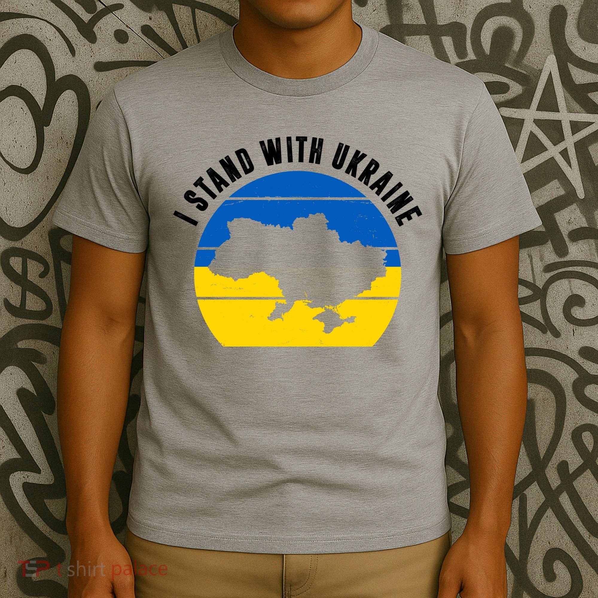 I Stand With Ukraine Ukrainian Map T-Shirt