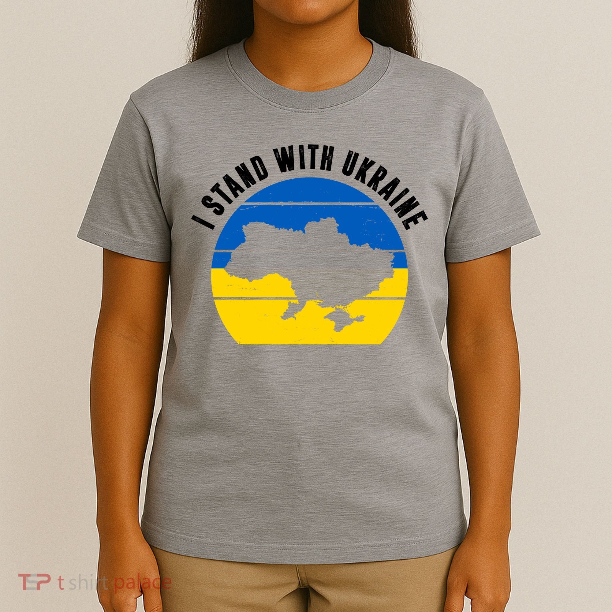 I Stand With Ukraine Ukrainian Map T-Shirt