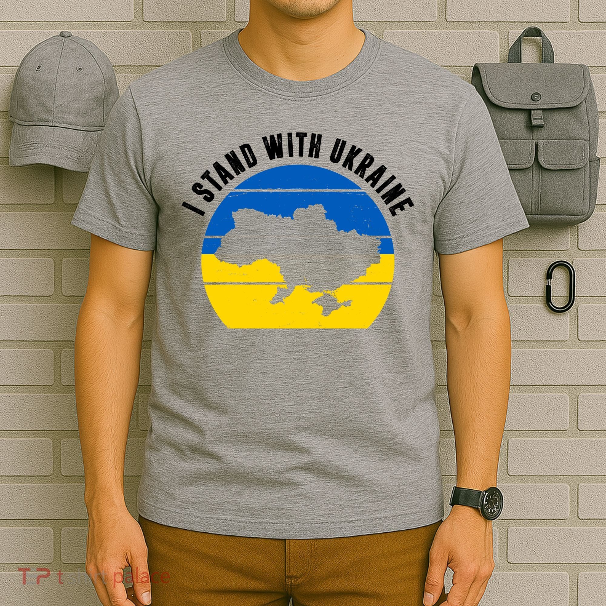 I Stand With Ukraine Ukrainian Map T-Shirt