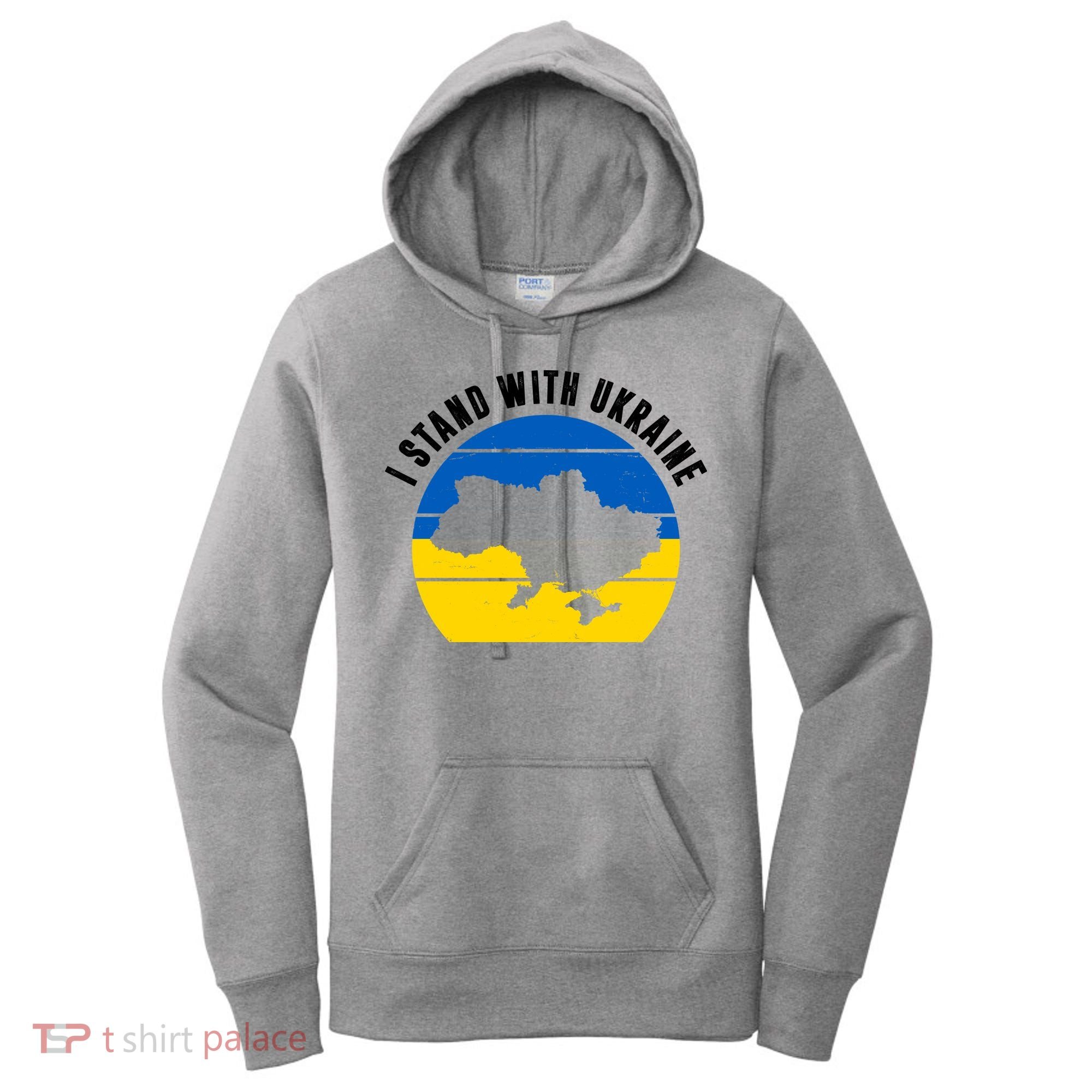 I Stand With Ukraine Ukrainian Map Women's Hoodie