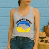 I Stand With Ukraine Ukrainian Map Women's Tank Top thumb 2