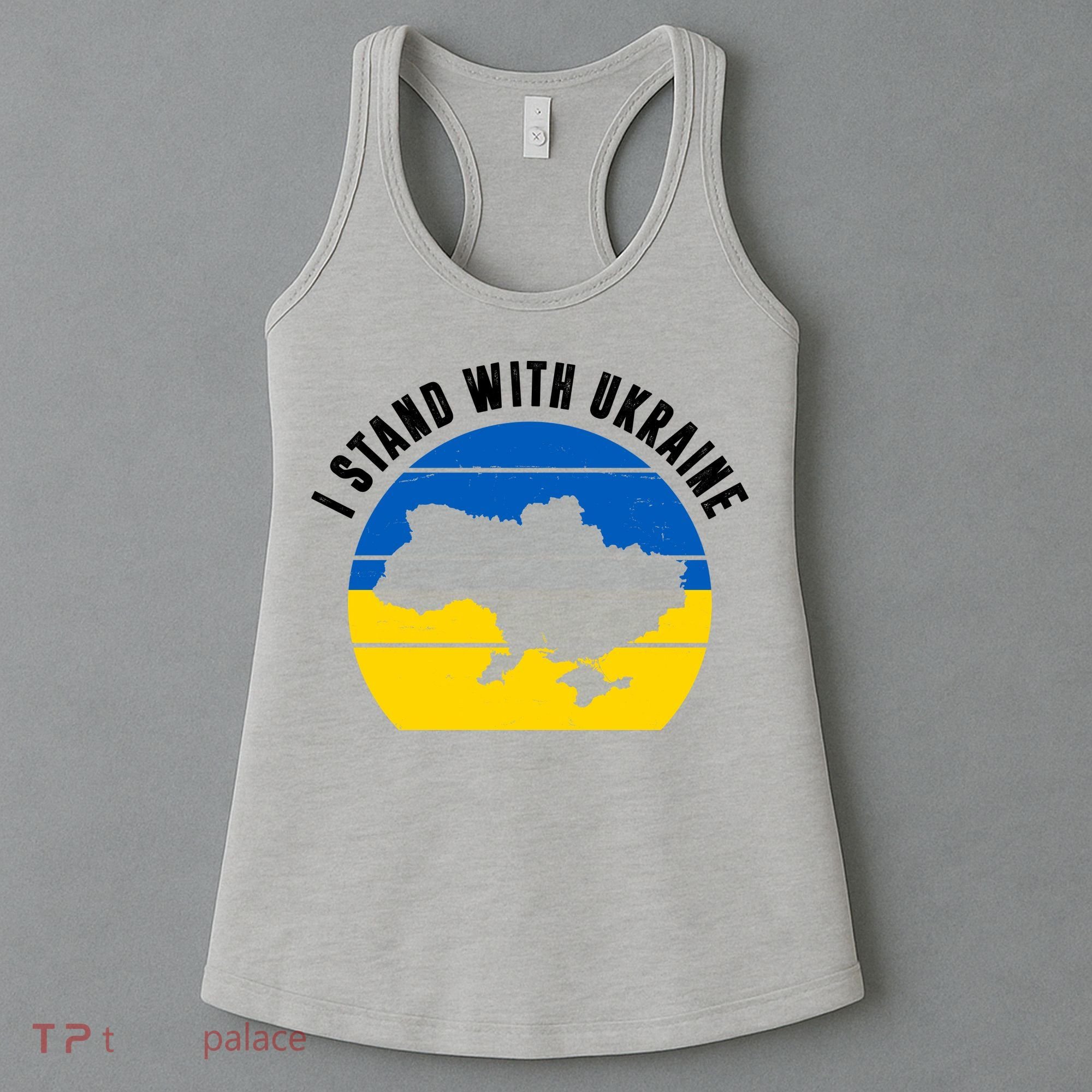 I Stand With Ukraine Ukrainian Map Women's Tank Top