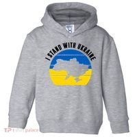 I Stand With Ukraine Ukrainian Map Toddler Hoodie thumb 0
