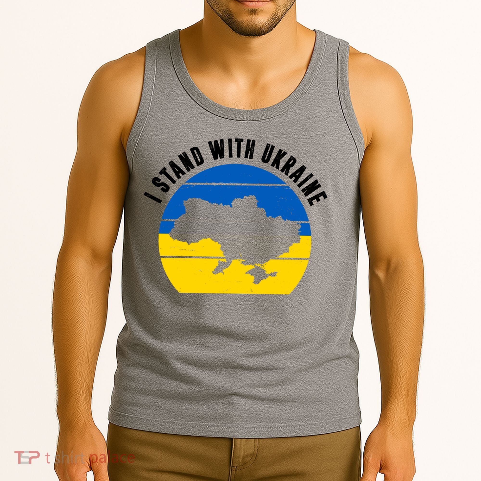 I Stand With Ukraine Ukrainian Map Tank Top