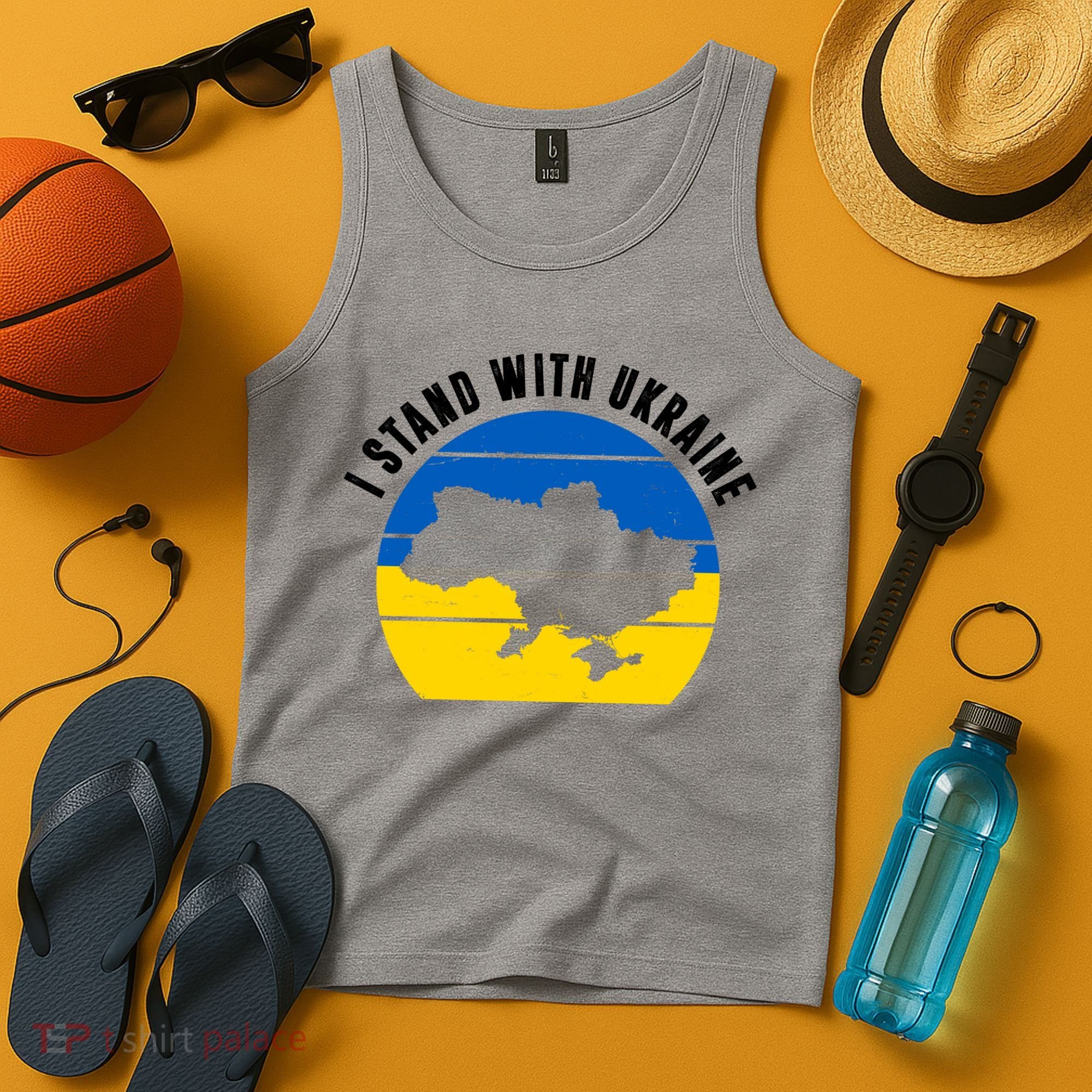 I Stand With Ukraine Ukrainian Map Tank Top