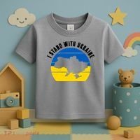 I Stand With Ukraine Ukrainian Map Toddler T-Shirt thumb 3