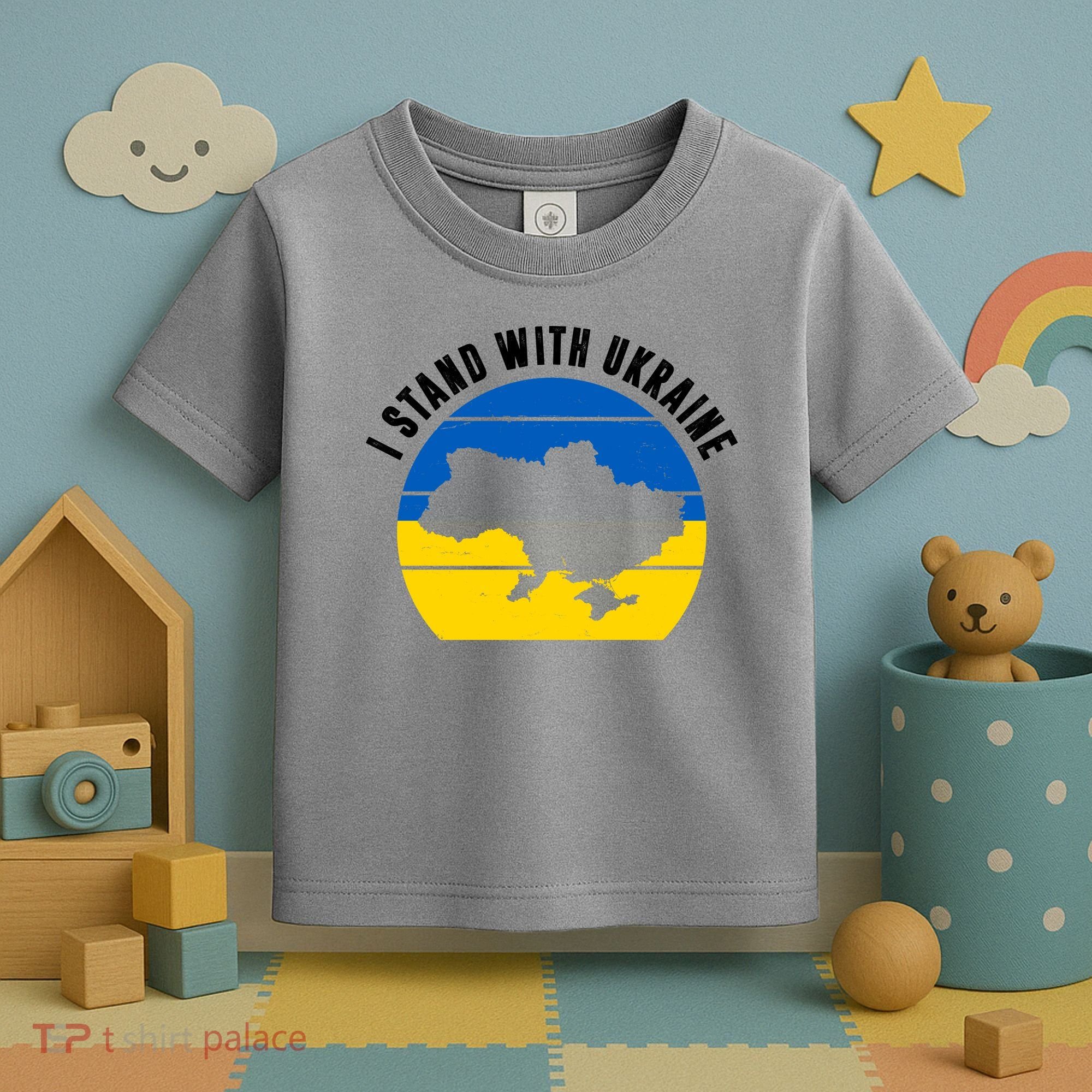 I Stand With Ukraine Ukrainian Map Toddler T-Shirt