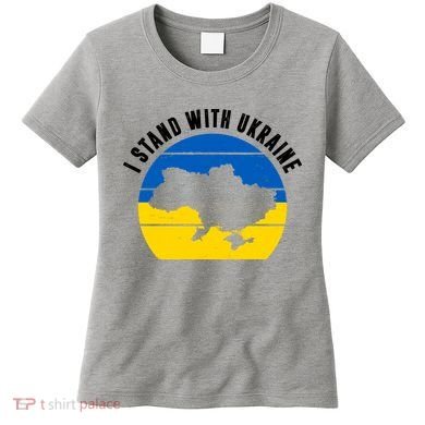 I Stand With Ukraine Ukrainian Map Women's T-Shirt