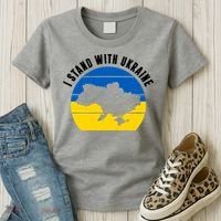 I Stand With Ukraine Ukrainian Map Women's T-Shirt thumb 3