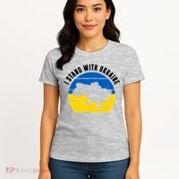 I Stand With Ukraine Ukrainian Map Women's T-Shirt thumb 4