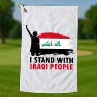 I Stand With Iraqi People Support Iraq Golf Towel thumb 1