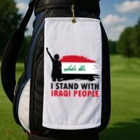 I Stand With Iraqi People Support Iraq Golf Towel thumb 2