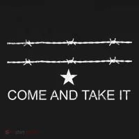 I Stand With Texas Razor Wire Come And Take It Button thumb 1