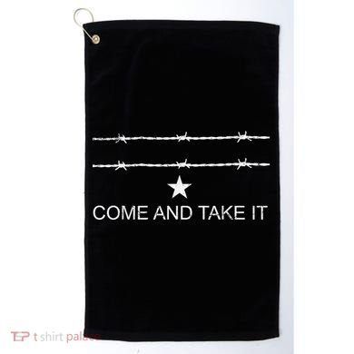 I Stand With Texas Razor Wire Come And Take It Golf Towel