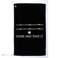 I Stand With Texas Razor Wire Come And Take It Golf Towel thumb 0