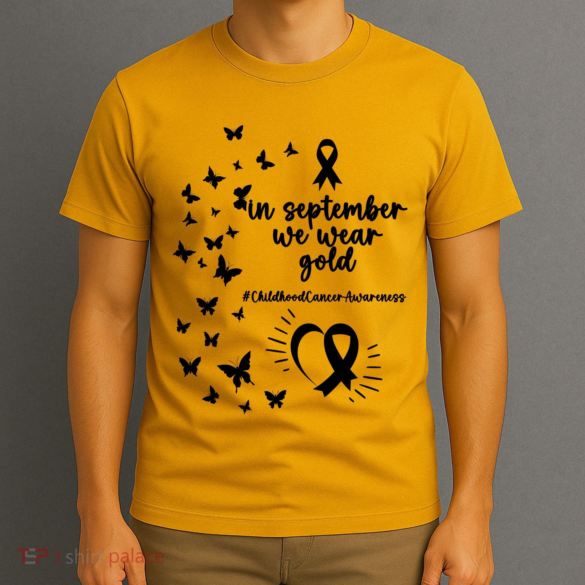In September We Wear Gold Childhood Cancer Awareness T-Shirt