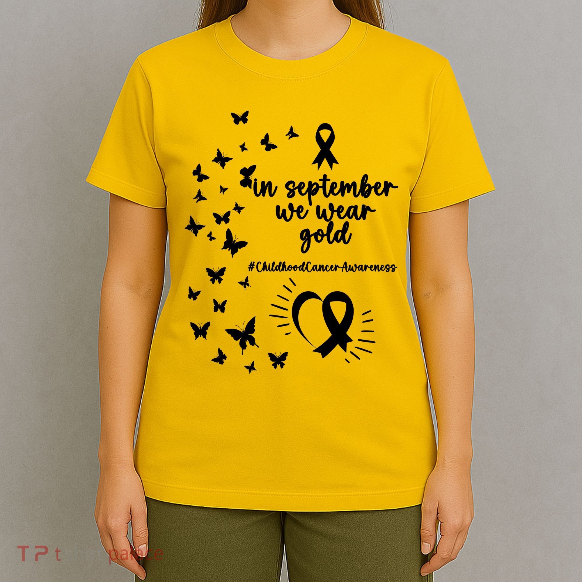 In September We Wear Gold Childhood Cancer Awareness T-Shirt