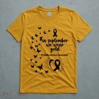In September We Wear Gold Childhood Cancer Awareness T-Shirt thumb 5