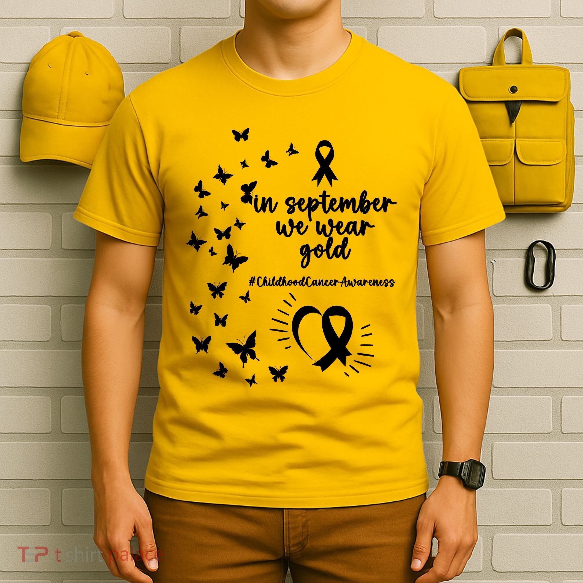 In September We Wear Gold Childhood Cancer Awareness T-Shirt