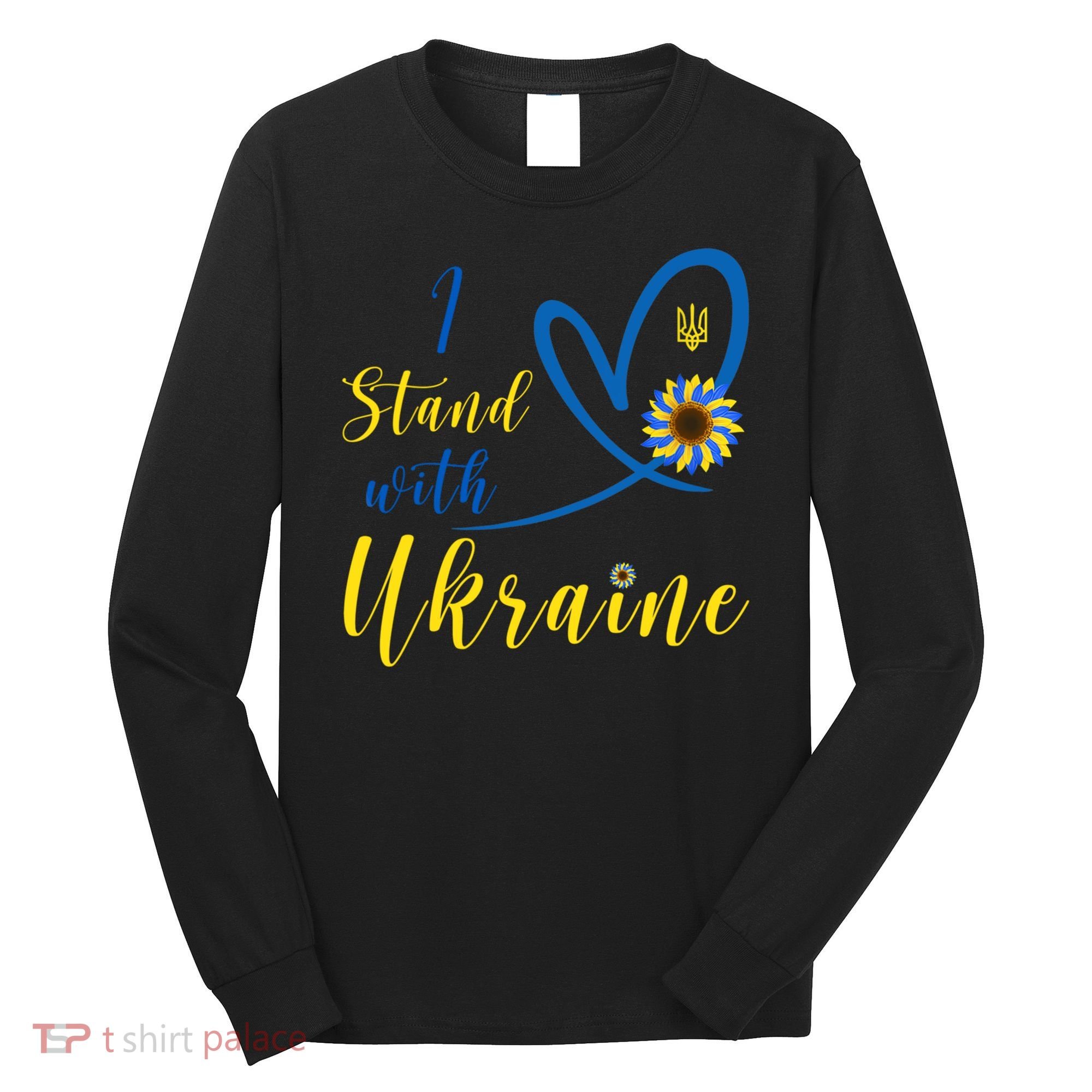 I Stand With Ukraine Flag Symbol Sunflower Long Sleeve Shirt